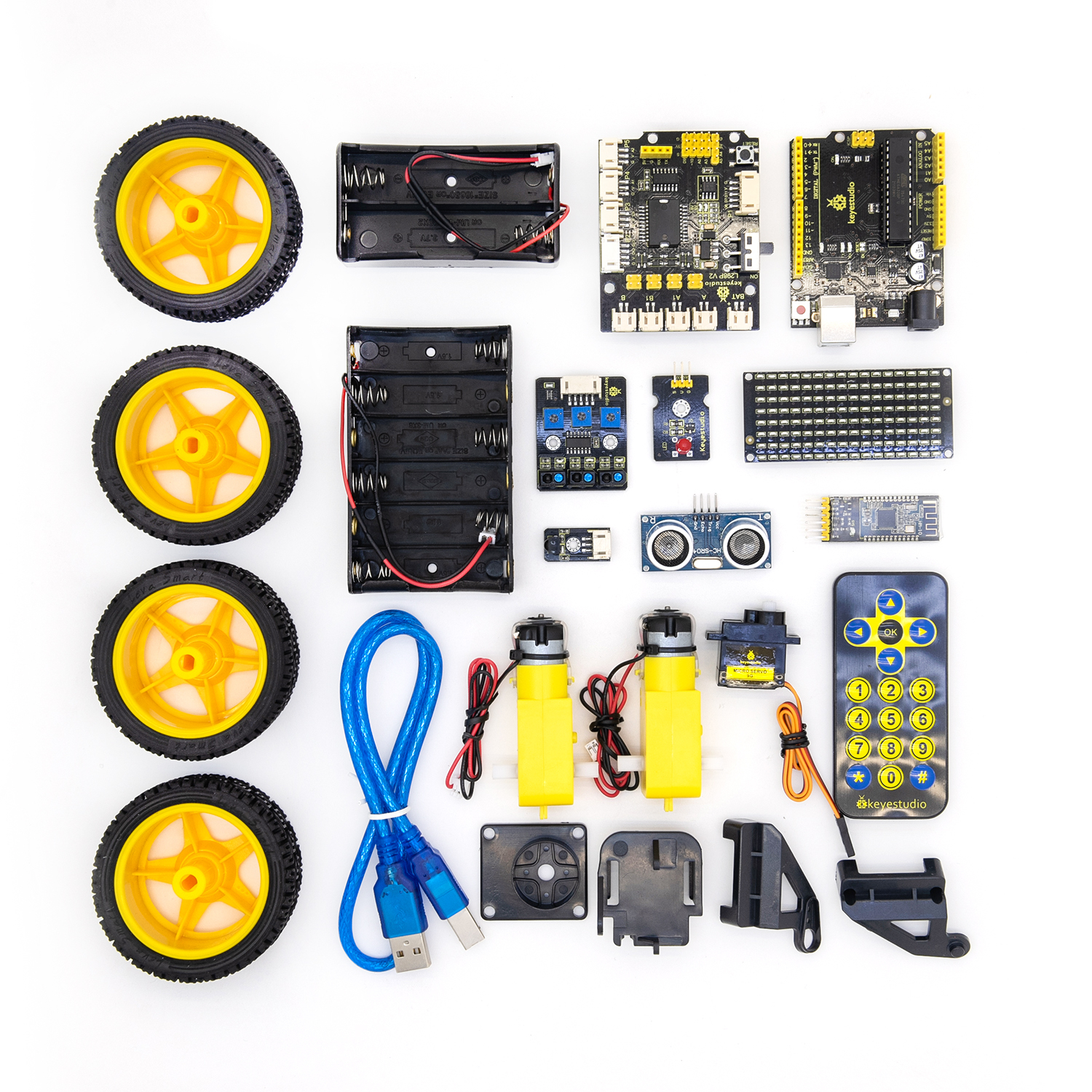 Купить набор для моделирования Ардуино (Arduino) 4WD BT Car V2.0 в  Подольске – лучшая цена от интернет-магазина Maxmoll